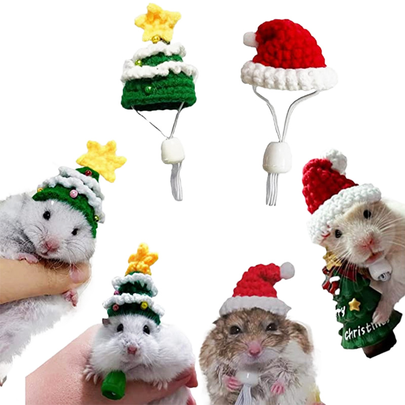 Santa Hat Plush - Hand Woven Pet Christmas Hat Decoration