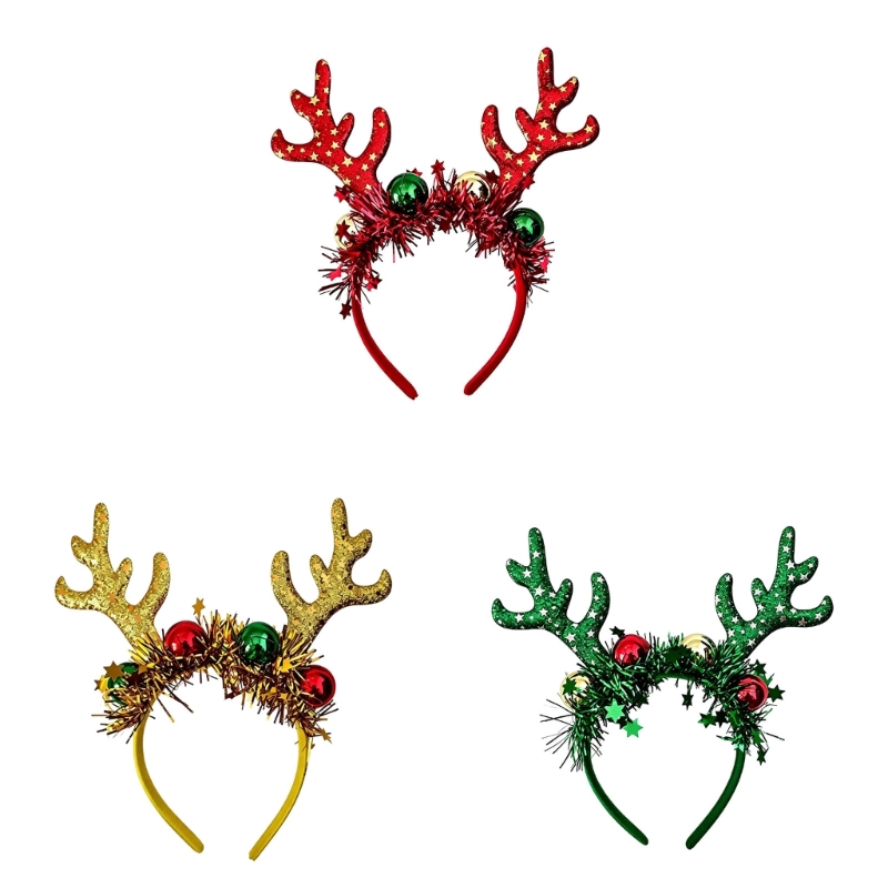 Reindeer Antlers Headband - Christmas Reindeer Headband with Soft Antlers,