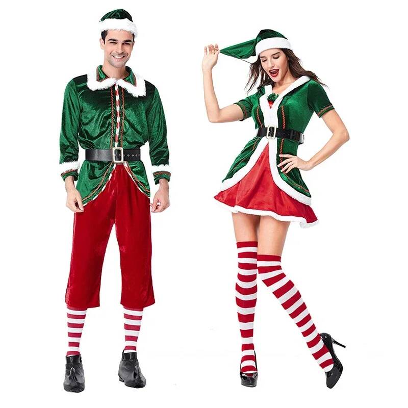 Santa Claus Cosplay Costume Ch - Elf Costume Christmas review and price