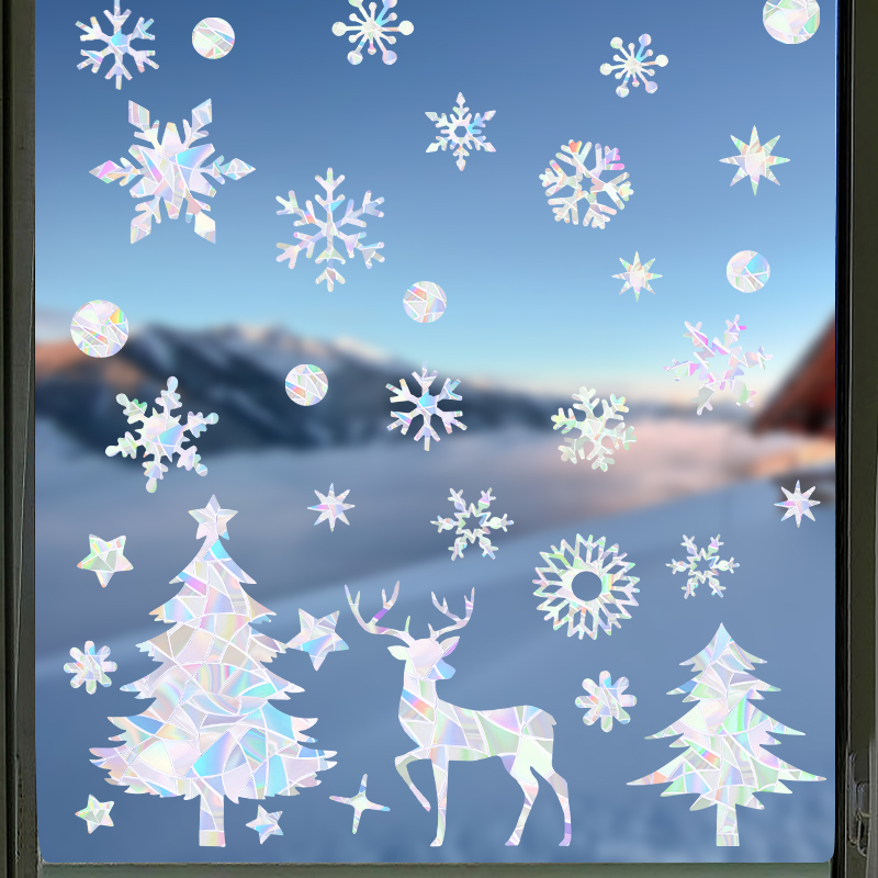 1set Christmas Snowflake Elk W - Snowflake Window Decal review and price