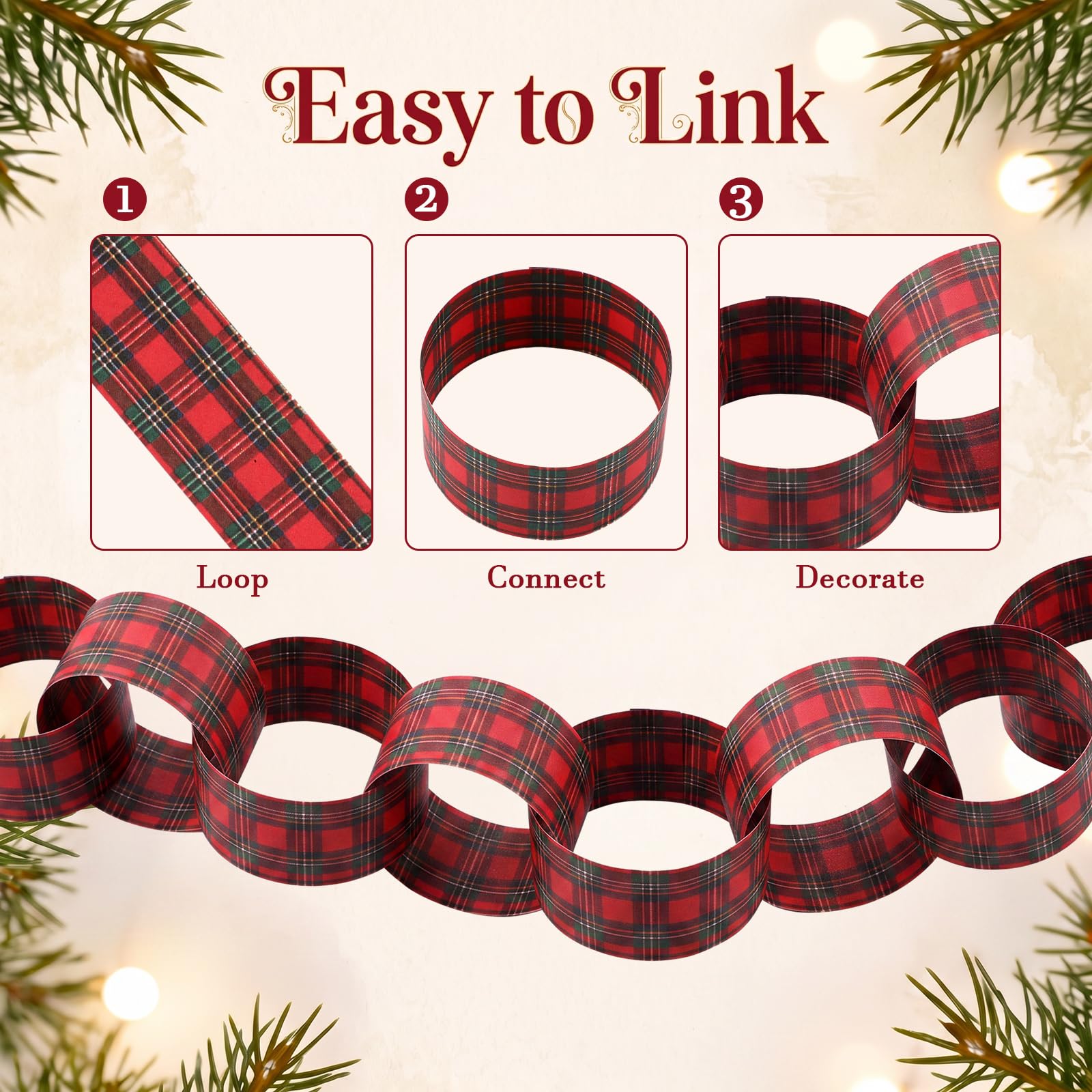 Red‑Black Plaid Paper Chain Ga - Christmas Throw Blanket review and price