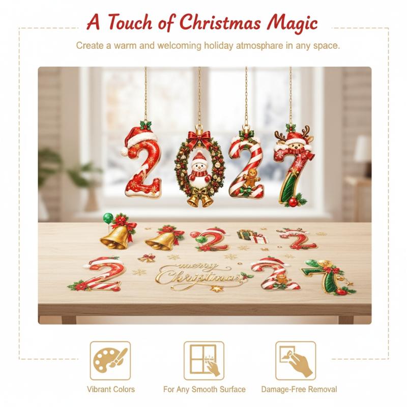 2027 New Year Christmas Static - Snowflake Window Decal review and price
