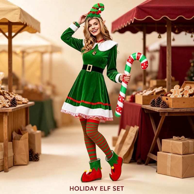 Women Christmas Elf Costume Se - Elf Costume Christmas review and price